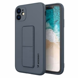 Wozinsky Kickstand Case silikoninis dėklas su stovu Xiaomi Redmi 10X 4G / Xiaomi Redmi Note 9 mėlynas