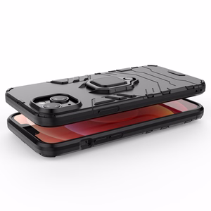 Ring Armor dėklas telefonui iPhone 14 Plus šarvuotas dangtelis su magnetiniu laikikliu ir žiedu juodas