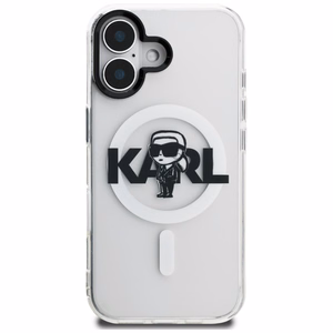 Karl Lagerfeld IML Karl Sketch Logo MagSafe dėklas iPhone 16 - skaidrus