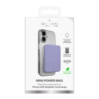 "Puro" 4200 mAh itin plonas su "MagSafe" suderinamas USB-C maitinimo bankas - violetinis