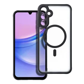 FULL MATTE MAG COVER dėklas telefonui, suderinamas su MagSafe, skirtas SAMSUNG A15 juodas