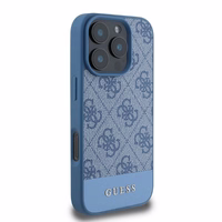 Guess 4G Bottom Stripe dėklas telefonui iPhone 16 Pro Max - mėlynas