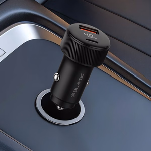 Blavec Automobilinis įkroviklis BS-04B-C Volt - USB + Type C - QC 3.0 18W PD 30W su Type C to Type C cable (CCBS04BCV-UCB) juodas