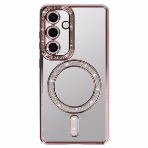 Dėklas telefonui Bling Magsafe Samsung Galaxy A26 5G rožinis (m)
