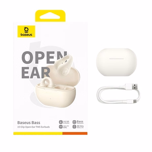 Baseus Bass 15 Clip Open Ear Laisvų rankų įranga True Wireless Stereo (TWS) Įkišamos į ausį Skambučiai / muzika Bluetooth Balta