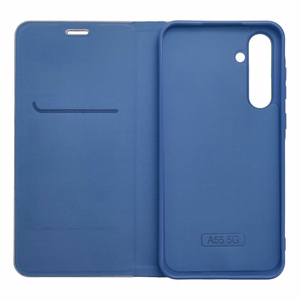 Atverčiamas dėklas skirtas Samsung A27 Luna Book Carbon mėlynas