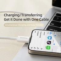 Rock Kabelis P8 Pagrindinės serijos - Type-C iki Type-C kabelis - PD 60W 3A - 1 metras baltas (m)