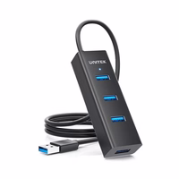 UNITEK Y-3089V01 sąsajos šakotuvas USB 3.2 Gen 1 (3.1 Gen 1) Type-A 5000 Mbit/ai Juoda