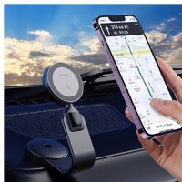 Automobilinis laikiklis Dudao "F21 Pro" Juodas (15W / Magsafe suderinamas) (magnetinis / lipnus pagrindas)