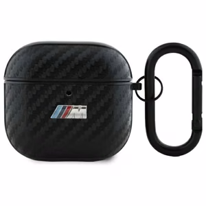 BMW BMA4CMPUCA AirPods 4 dėklas juodas/juodas PU Anglies M Kolekcija