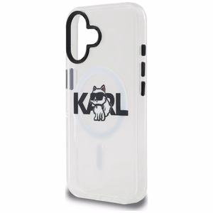 Karl Lagerfeld IML Choupette Sketch Logo Magnetinis dėklas telefonui iPhone 17 - skaidrus