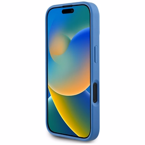 Guess 4G Circle Classic Logo Magnetinis dėklas telefonui iPhone 16 - mėlynas