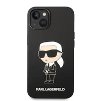 Karl Lagerfeld silikoninis Ikonik dėklas telefonui iPhone 14 Plus - juodas