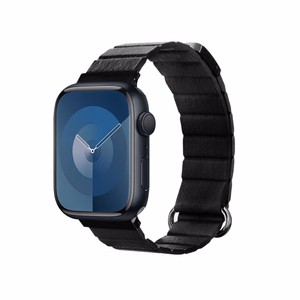 Crong Eclipse magnetinis eko odos dirželis, skirtas Apple Watch 44 / 45 / 46 / 49 mm, juodas