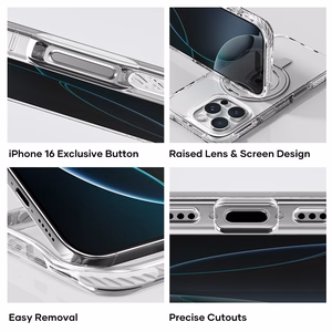 Rock Rotating Stand Crystal Series Magnetinis Iphone 16 juodas
