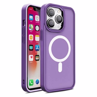Magnetinis spalvotas matinė dėklas telefonui iPhone 15 Plus - violetinė