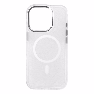 Blizgus dėklas MagSafe iPhone 16 Pro - baltas su blizgučiais