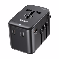 Maitinimo įkroviklis - Unitek 65W Universal Travel Adapter (P1122ABK01) | 1xUSB-A 3xUSB-C 1xAC