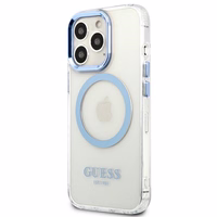 Guess GUHMP13LHTRMB iPhone 13 Pro / 13 6,1" mėlynas/mėlynas hard dėklas Metal Outline Magsafe