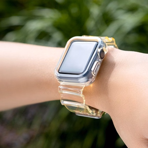 Силиконовый ремешок-браслет с чехлом Light Set для Apple Watch 38mm - жёлтый