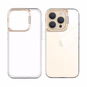 Skaidrus TPU dėklas telefonui Iphone 15 Plus auksinis