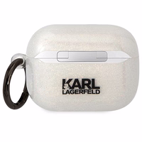 Karl Lagerfeld KLAPHNKCTGT Airpods Pro dėklas permatomas Blizgučiai Karl&Choupette