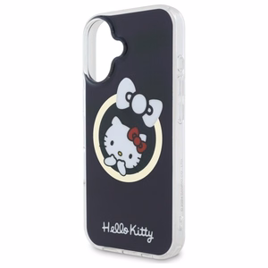 Hello Kitty IML Linksmas kaspinas magnetinis iPhone 16 dėklas - juodas