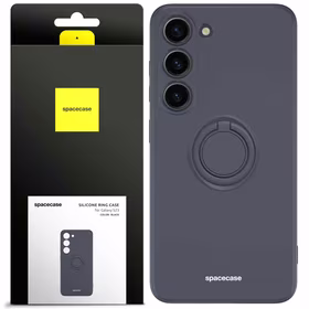 Spacecase Silikoninis dėklas su žiedu Galaxy S23 juodas