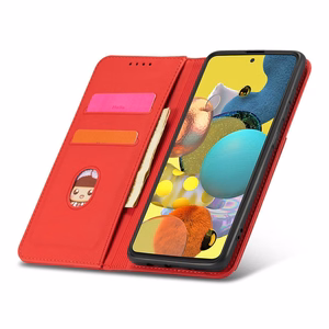 Magnetinis kortelių dėklas Samsung Galaxy A13 5G piniginė kortelių laikiklis raudonas