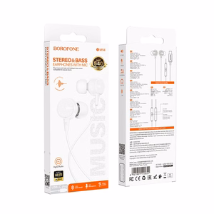 Ausinės Borofone BM94 USB-C baltos