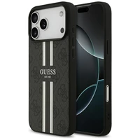GUESS dėklas telefonui IPHONE 17 Pro Max, suderinamas su MagSafe GUHMP17XP4RPSK (4G Printed Stripes), juodas