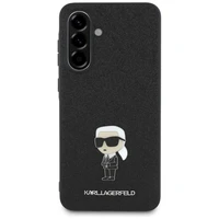 Karl Lagerfeld Fiksuotas Blizgus Ikonik Logotipo Metalinis Segtukas Dėklas telefonui Samsung Galaxy A36 - juodas