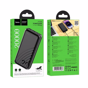 Išorinė baterija POWER BANK Hoco J123A 20000mAh (2xUSB; 1xType-C) juoda
