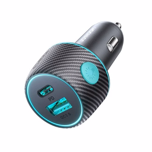 Automobilinis įkroviklis Joyroom „JR-CCN01" juodas 60W (PD20W / USB-C) su LED apšvietimu