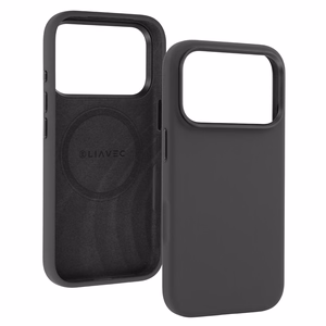 Liavec Silky dėklas su metaliniu kameros rėmeliu, skirtas iPhone 18 Pro/17 Pro, juodas