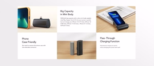 VEGER Išorinė baterija 5000 mAh su įmontuota jungtimi Lightning PD QC3.0 3A 20W PlugOn (W0556P) juoda