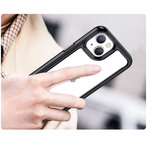 Outer Space dėklas telefonui iPhone 14 Plus kietas dangtelis su geliniu rėmeliu juodas