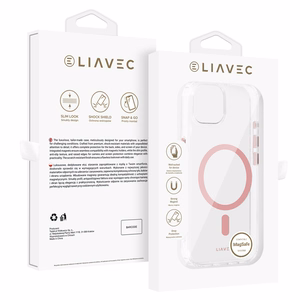 Dėklas telefonui (m) Liavec Glossy Magsafe Clear Case Iphone 13/14 - rožinis