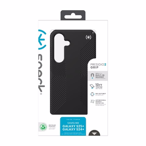 Speck Presidio2 Grip Magnet case for Samsung Galaxy S25+ / S24+, Black / Slate Grey