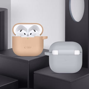 Tech-Protect silikoninis dėklas su kabliuku AirPods 4 - pilkas