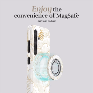 MIO White Roses Magsafe Dėklas su žiedu