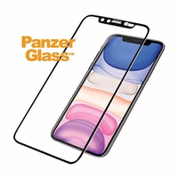 PanzerGlass E2E Super+ apsauginis stiklas su kameros dangteliu su Swarovsky kristalu iPhone XR / 11 - su juodu rėmeliu