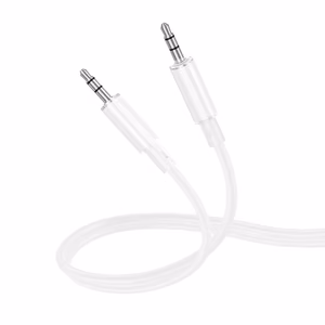 Borofone Kabelis AUX BL21 Lemon - 3,5 mm audio kištukas į 3,5 mm audio kištuką - 1 metro ilgio baltas kabelis