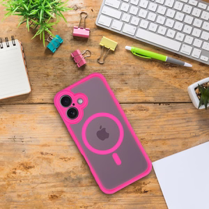 FULL MATTE MAG COVER dėklas telefonui suderinamas su MagSafe iPhone 16E (SE 4 2025) rožinė