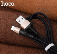 USB kabelis Hoco X26 Lightning 1.0m juodas-auksinis