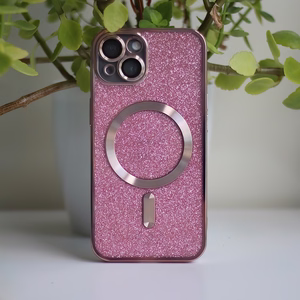 Blizgus chromuotas Mag dėklas iPhone 13 6,1" rožinė