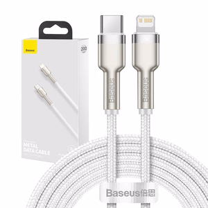 USB-C kabelis Lightning įrenginiams Baseus Cafule, PD, 20W, 2m (baltas)