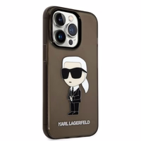 Karl Lagerfeld KLHCP14LHNIKTCK iPhone 14 Pro 6.1" juodas/juodas kietas dėklas Ikonik Karl Lagerfeld