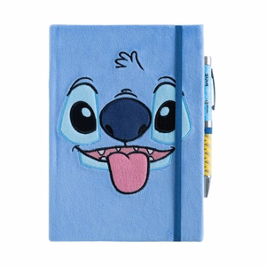Disney Stitch Tropical A5 užrašų knygelė pliušiniu viršeliu ir projektoriniu rašikliu