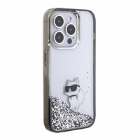 Karl Lagerfeld Liquid Glitter Choupette dėklas telefonui iPhone 15 Pro Max - skaidrus